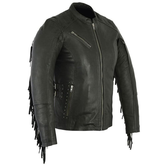 LEATHER JACKET WITH FRINGE