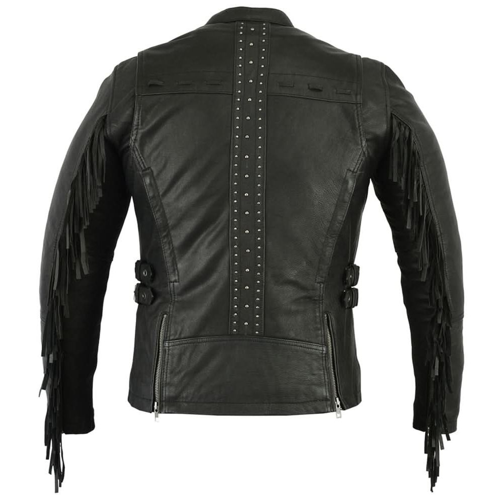 LEATHER JACKET WITH FRINGE