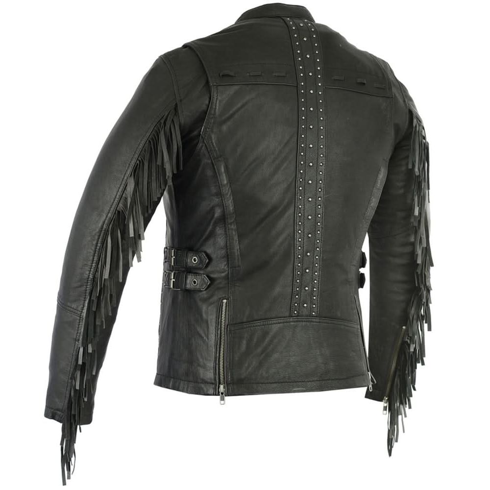 LEATHER JACKET WITH FRINGE