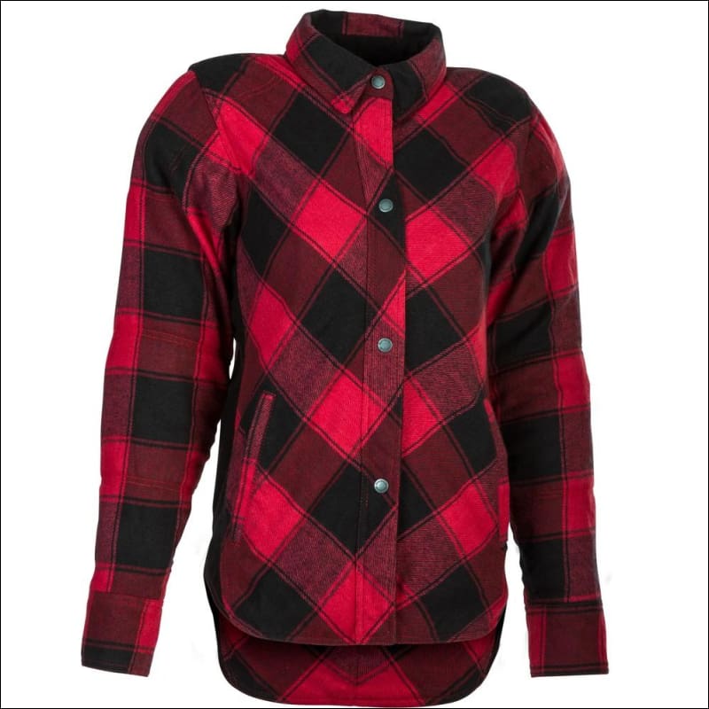 HIGHWAY 21 WOMENS ROGUE FLANNEL RIDING SHIRT - RED/BLACK / XS - WOMEN'S MOTORCYCLE JACKET