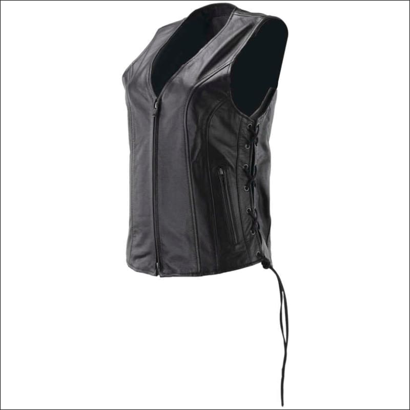 RIVER ROAD WOMEN’S SAPPHIRE LEATHER VEST - LEATHER VEST