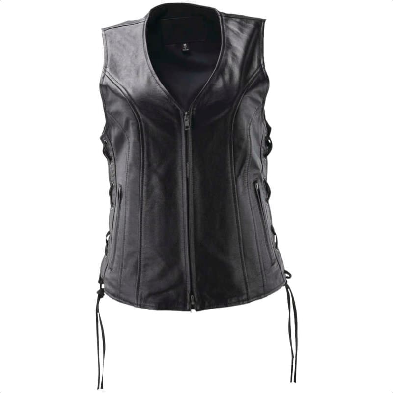 RIVER ROAD WOMEN’S SAPPHIRE LEATHER VEST - LEATHER VEST