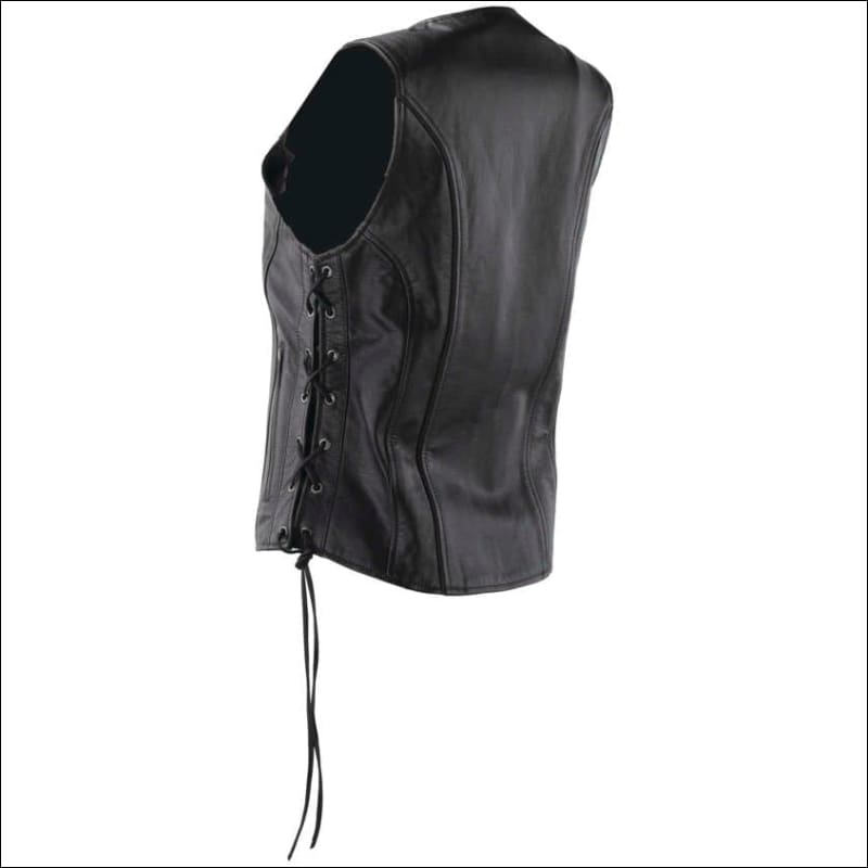 RIVER ROAD WOMEN’S SAPPHIRE LEATHER VEST - LEATHER VEST