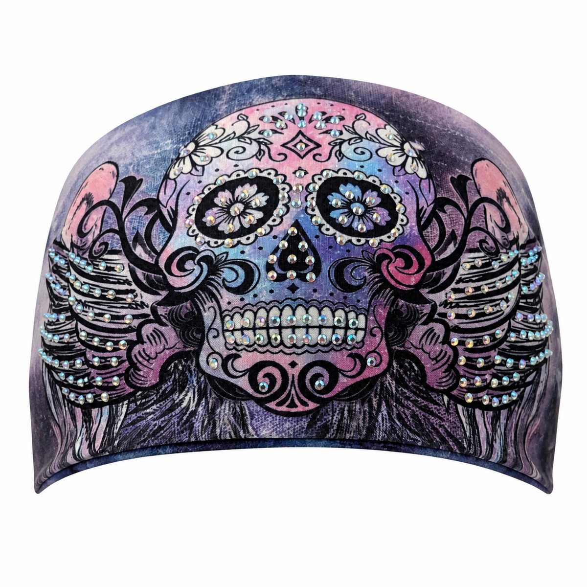 Sugar Skull Wings headwrap freestanding front product view