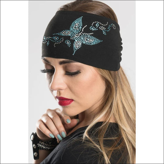 BLING TEAL BUTTERFLY EZ BANDZ HEADBAND - HEADBAND