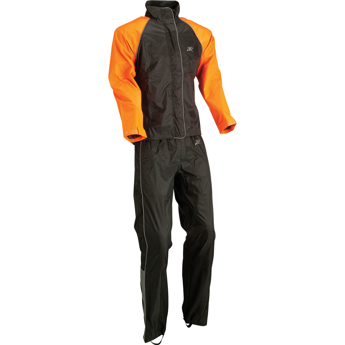 Z1R women's two-piece rainsuit black and orange