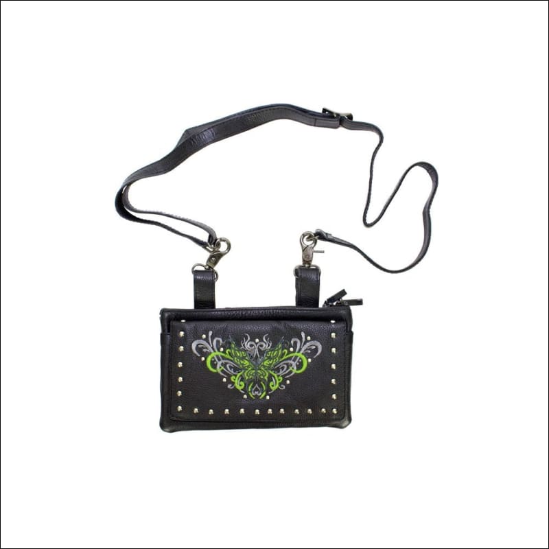 BUTTERFLY LEATHER CLIP BAG