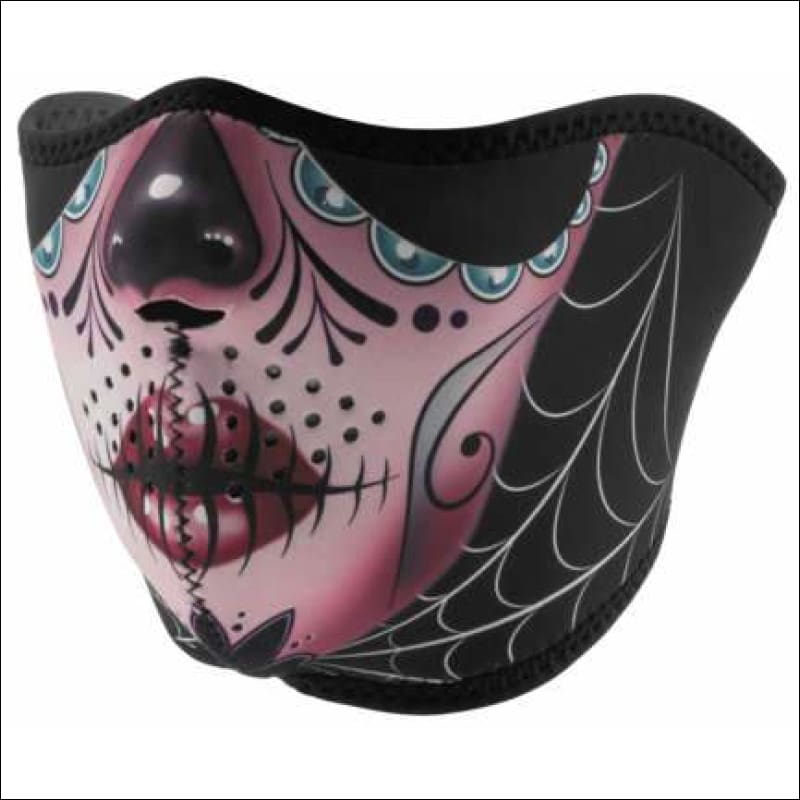 ZANHEADGEAR SUGAR SKULL HALF FACE NEOPRENE MASK - FACE MASK